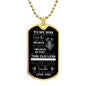 TO MY SON |THIS OLD LION DOGTAG