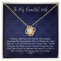To My Beautiful Wife Loveknot Necklace