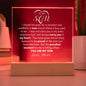 TO MY SON ACRYLIC NIGHTLIGHT PLAQUE