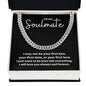 To My Soulmate Cuban Necklace