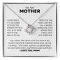 To My Mother Love Knot Necklace