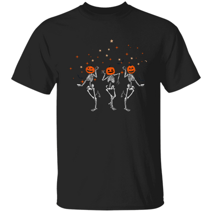 Dancing Skeleton Pumpkin Heads T-Shirt