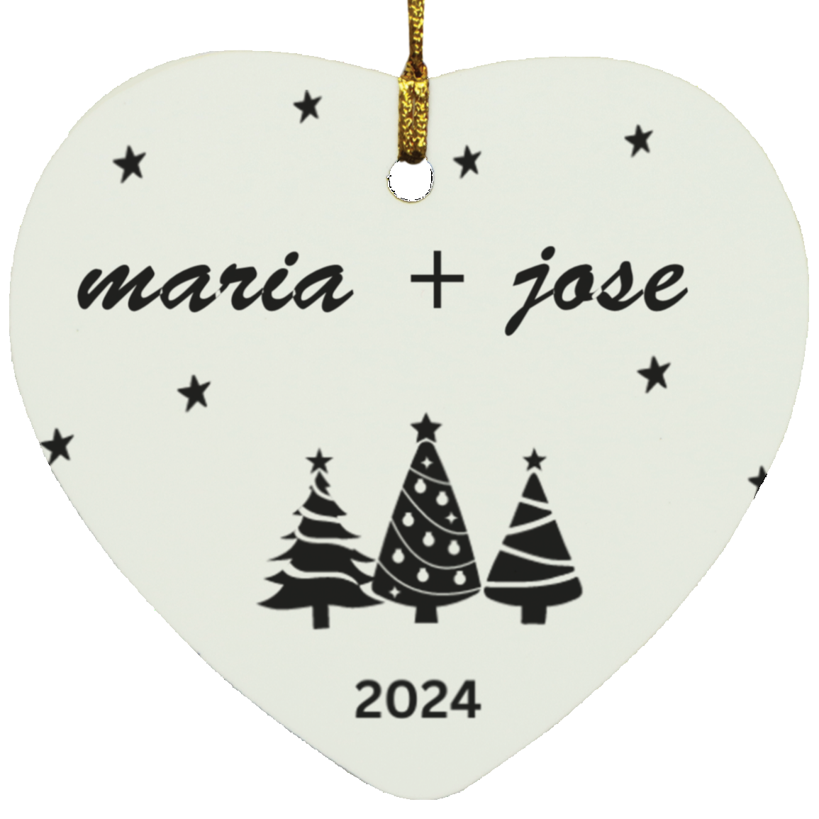 Couple Heart Ornament | 3 Trees