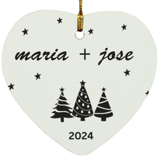 Couple Heart Ornament | 3 Trees