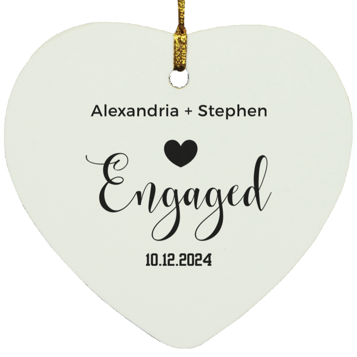 Engagement Heart Ornament | Customized