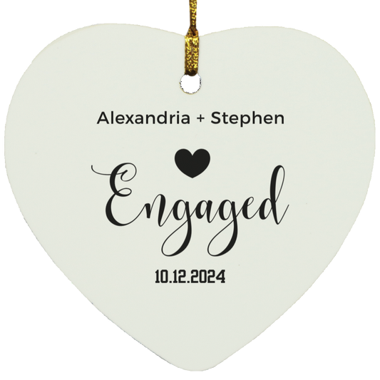 Engagement Heart Ornament | Customized