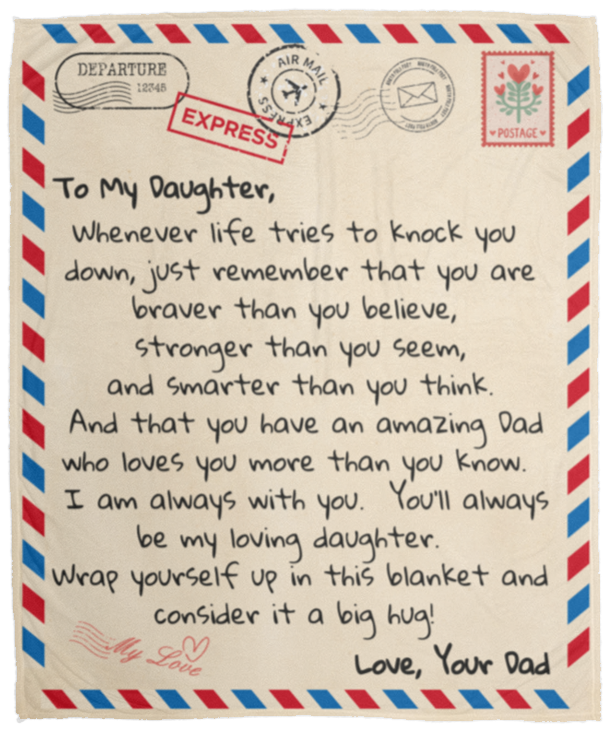 To My Daughter | Love Dad | Letter Blanket