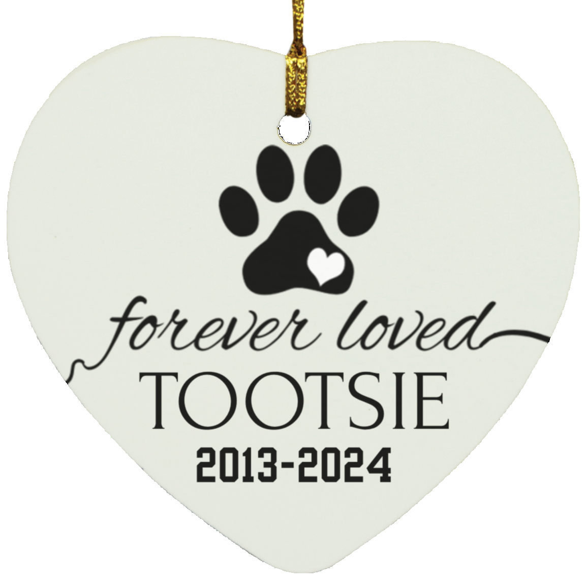 Dog Memorial Heart Ornament