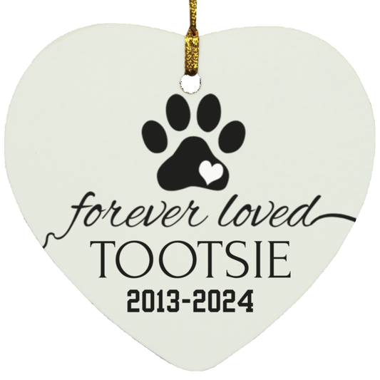 Dog Memorial Heart Ornament