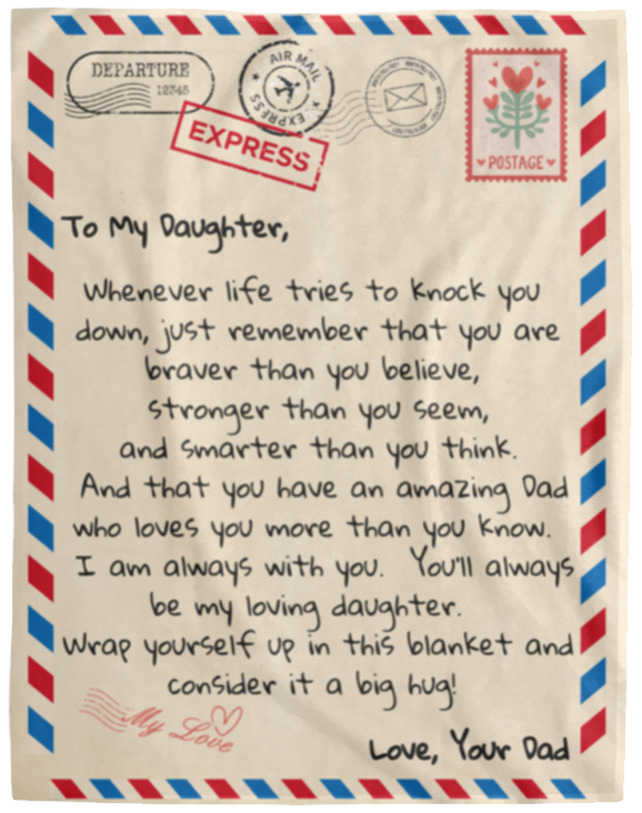 To My Daughter | Love Dad | Letter Blanket