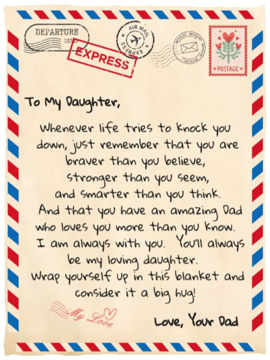 To My Daughter | Love Dad | Letter Blanket