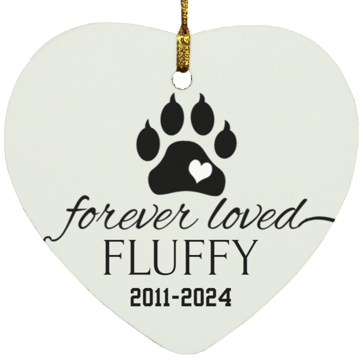 Cat Memorial Heart Ornament