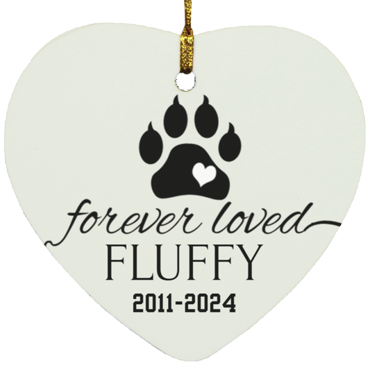 Cat Memorial Heart Ornament