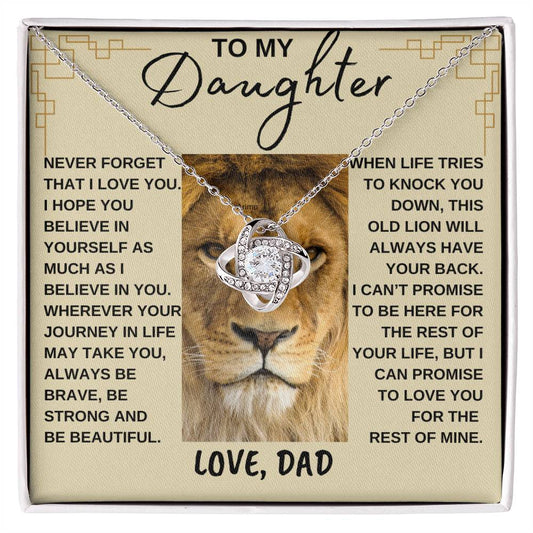 To My Daughter from This Old Lion | Love Knot Necklace