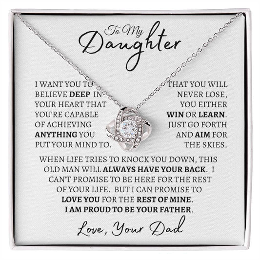 To My Daughter | I Want You to Believe | Love Knot Necklace