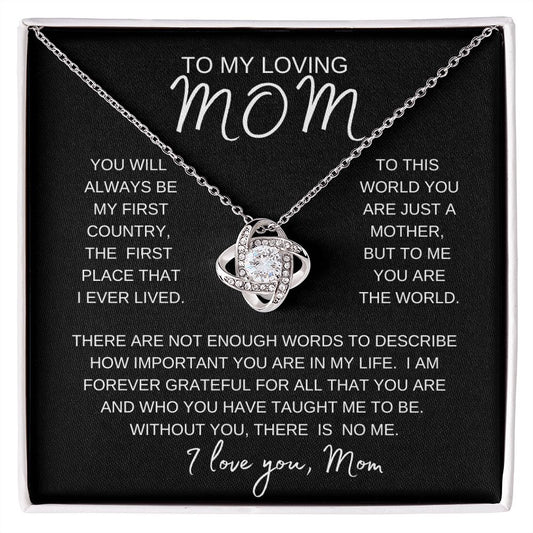 To My Loving Mom | Love Knot Necklace