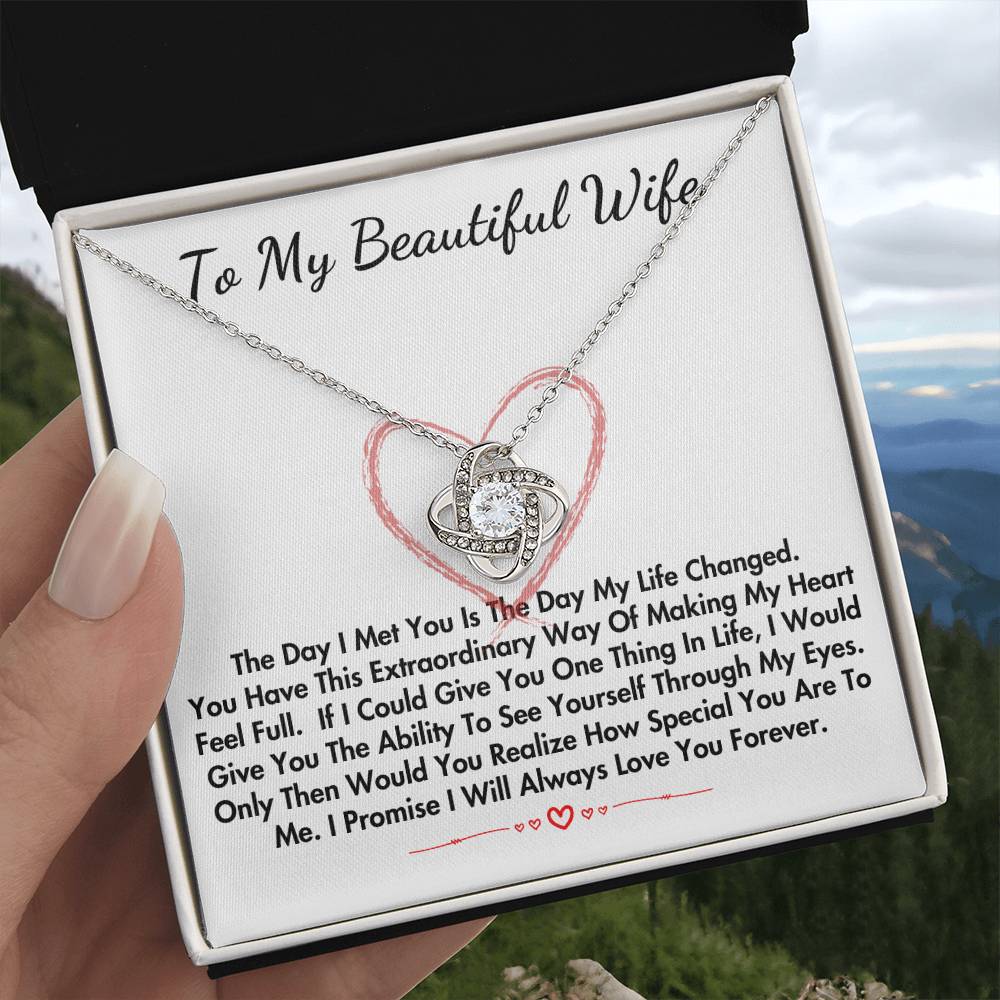 To My Beautiful Wife Loveknot Necklace