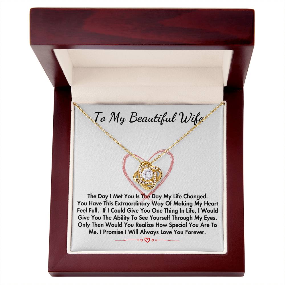 To My Beautiful Wife Loveknot Necklace