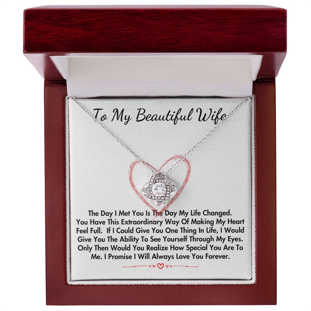 To My Beautiful Wife Loveknot Necklace