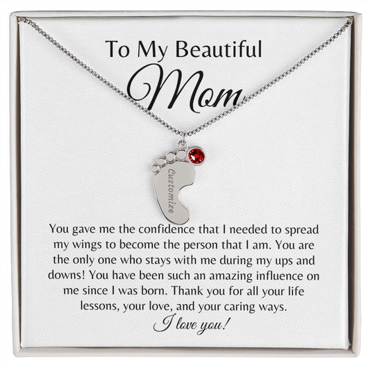 Beautiful Mom | Personalized Baby Feet Necklace