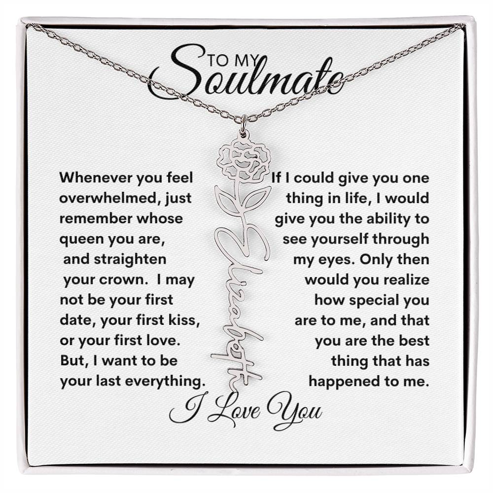 To My Soulmate | Birthday Flower | Customable Name Necklace