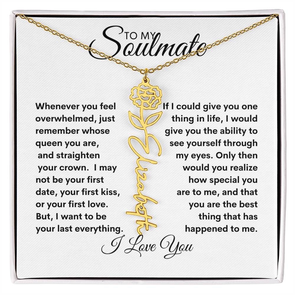 To My Soulmate | Birthday Flower | Customable Name Necklace