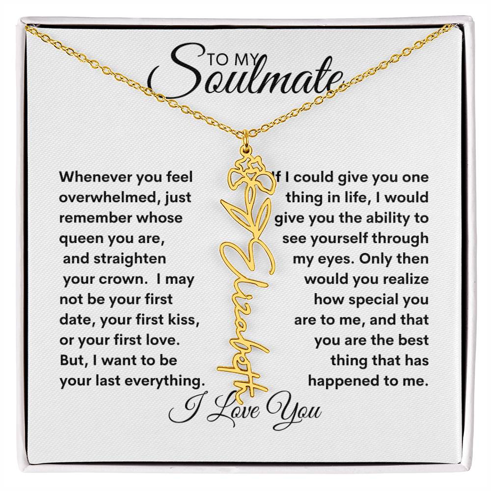 To My Soulmate | Birthday Flower | Customable Name Necklace