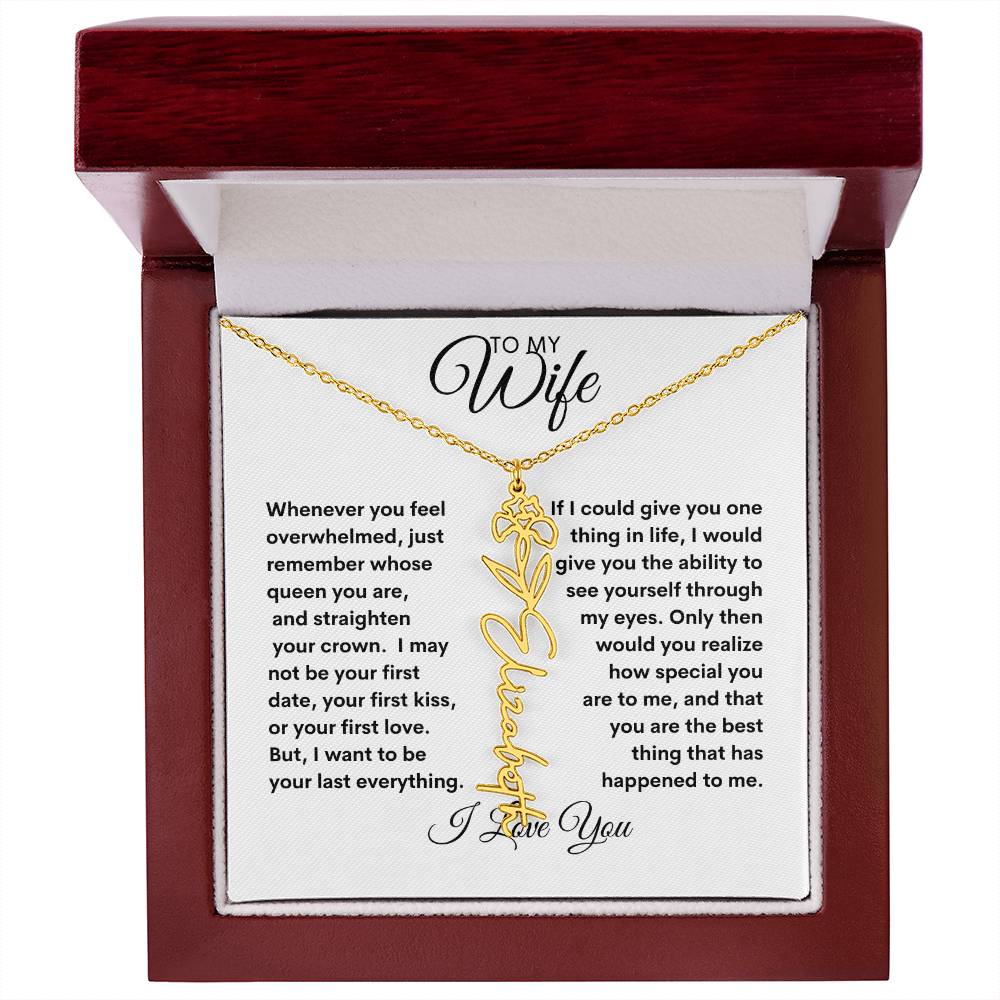 To My Wife | Birthday Flower | Customized Name Necklace