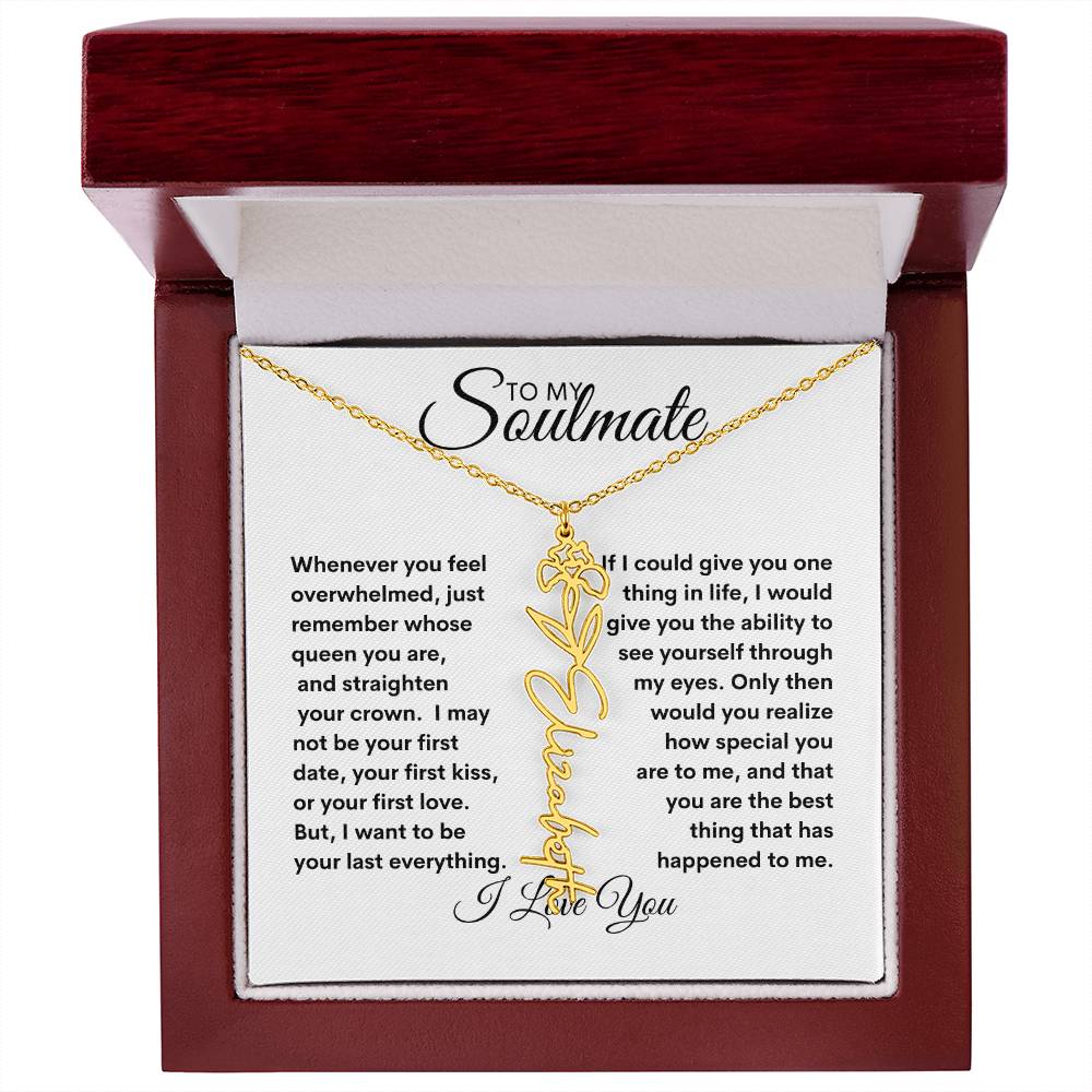 To My Soulmate | Birthday Flower | Customable Name Necklace