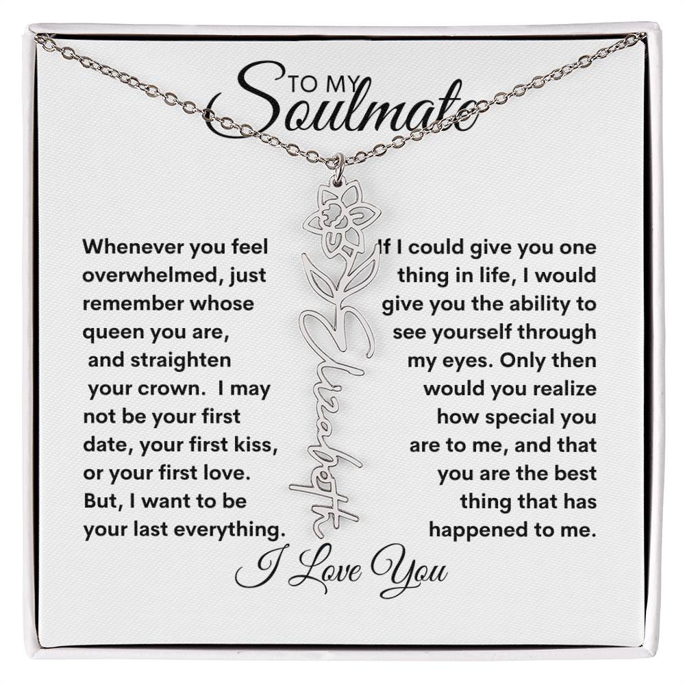 To My Soulmate | Birthday Flower | Customable Name Necklace