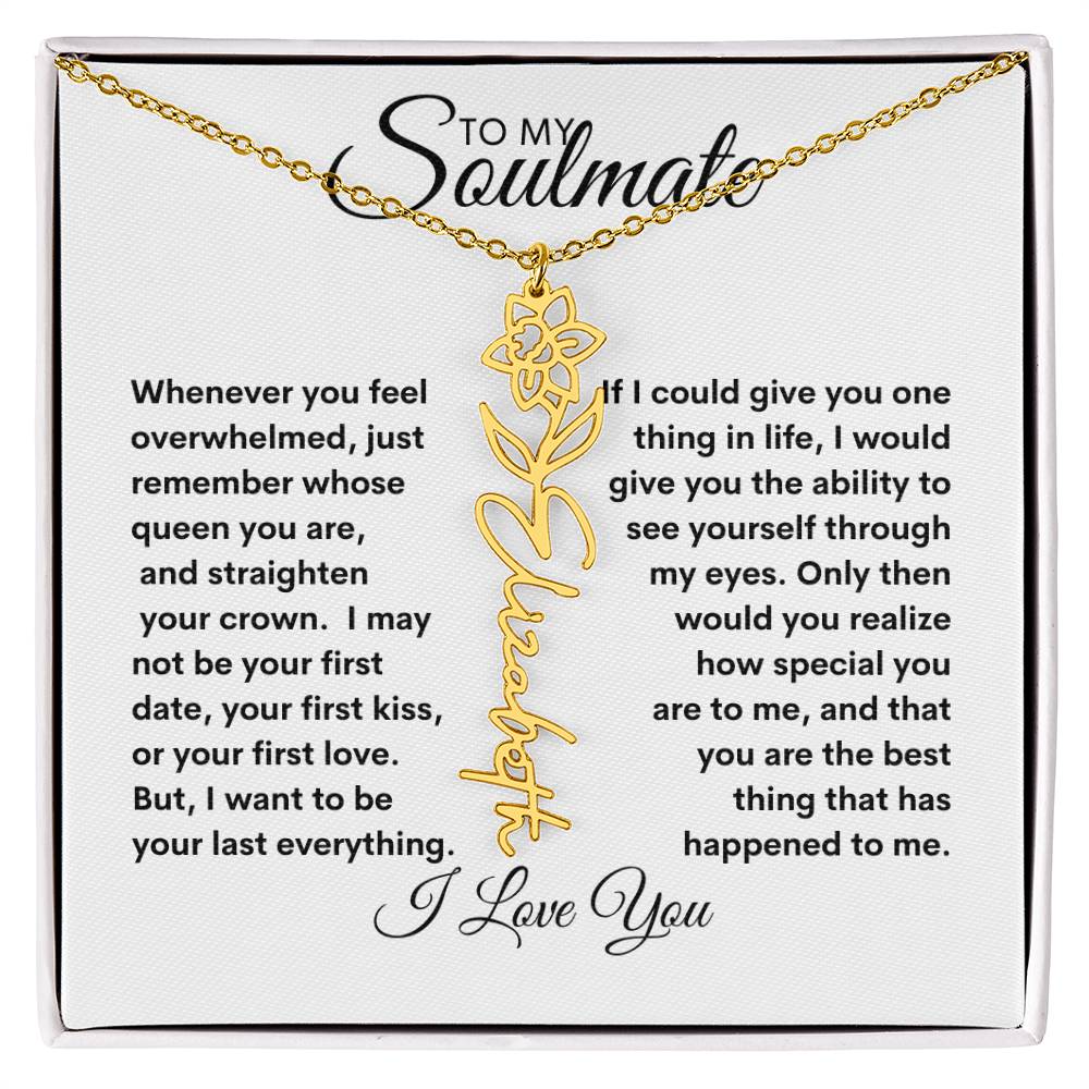 To My Soulmate | Birthday Flower | Customable Name Necklace