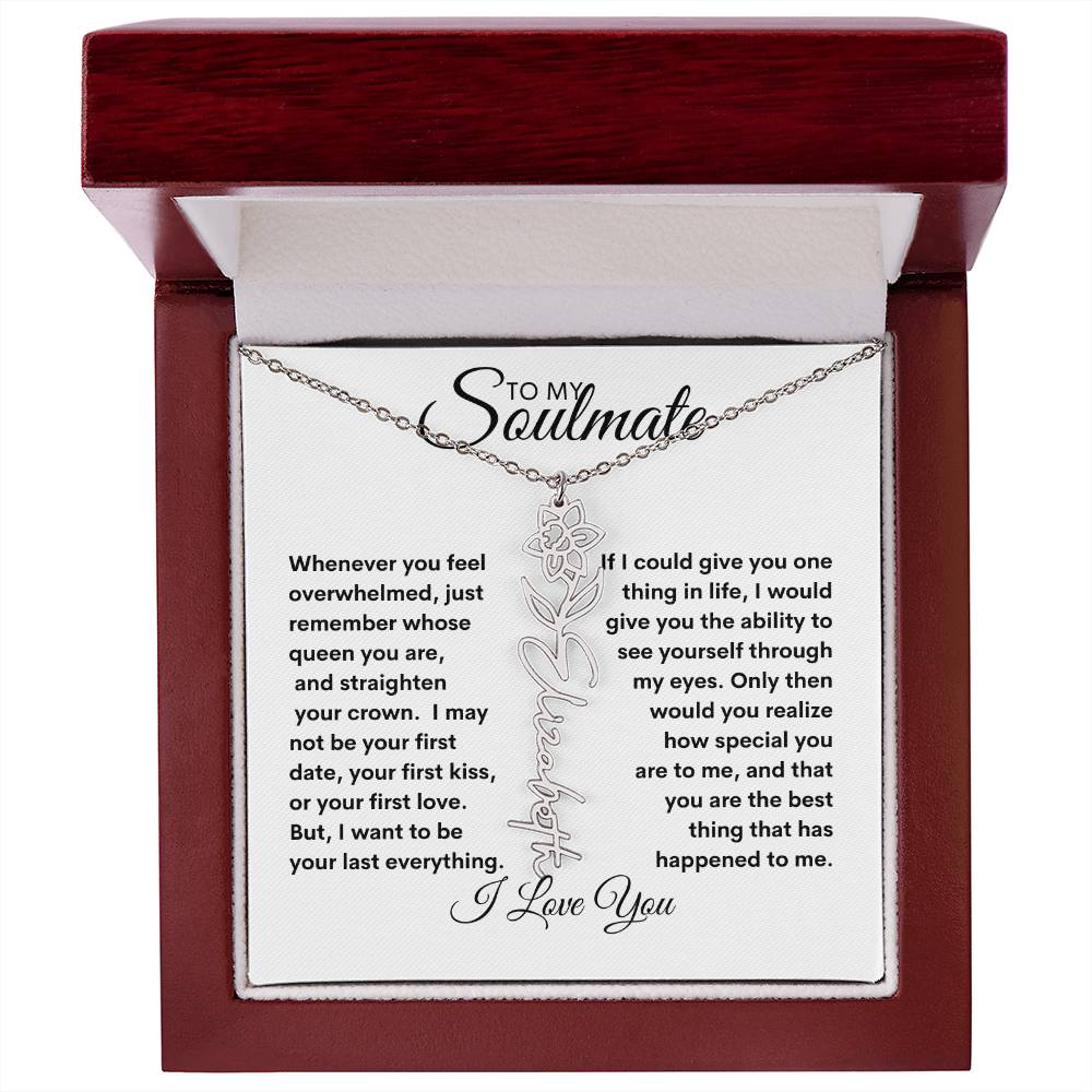 To My Soulmate | Birthday Flower | Customable Name Necklace