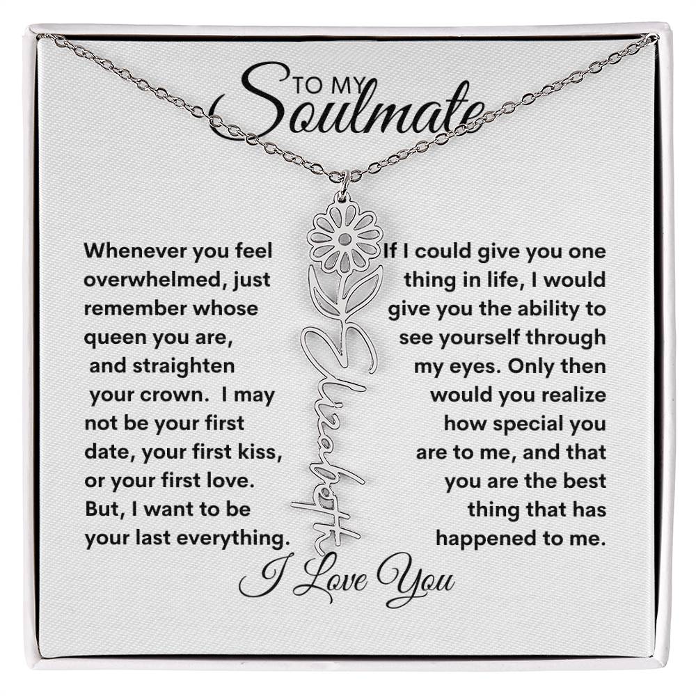 To My Soulmate | Birthday Flower | Customable Name Necklace