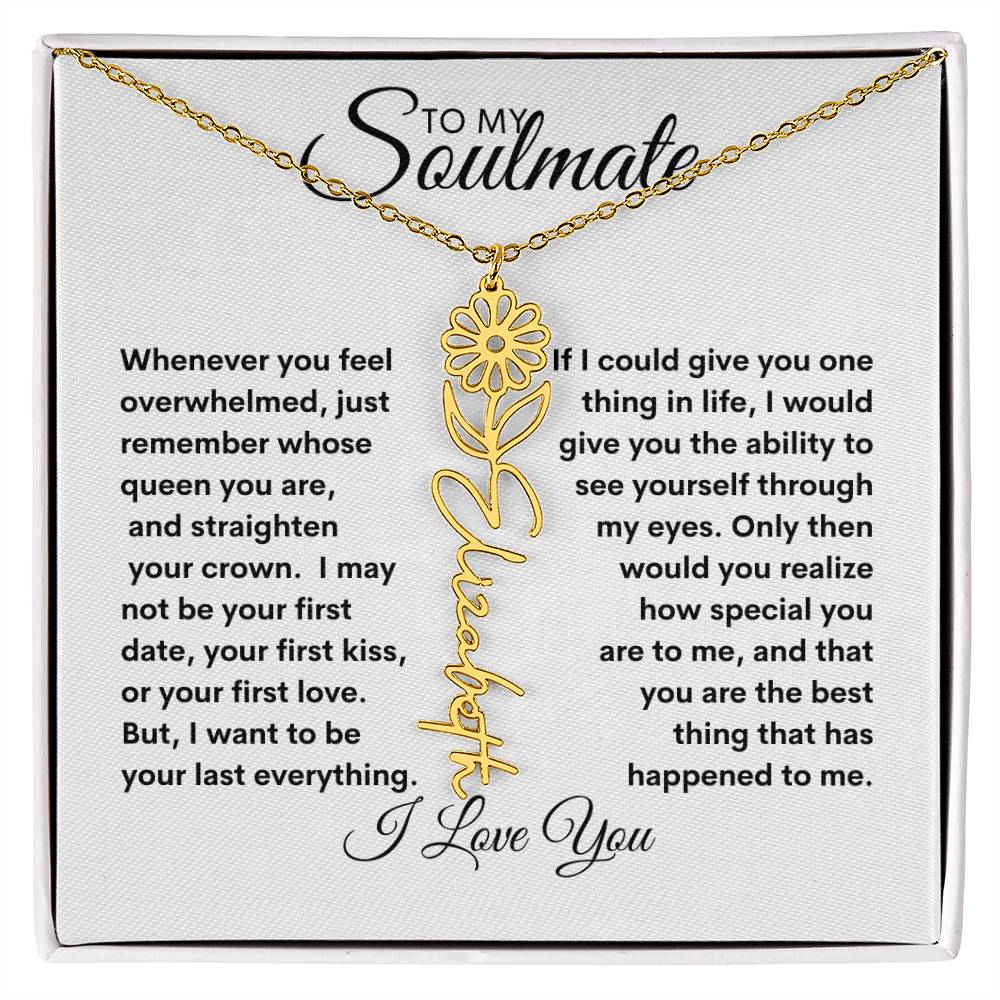 To My Soulmate | Birthday Flower | Customable Name Necklace