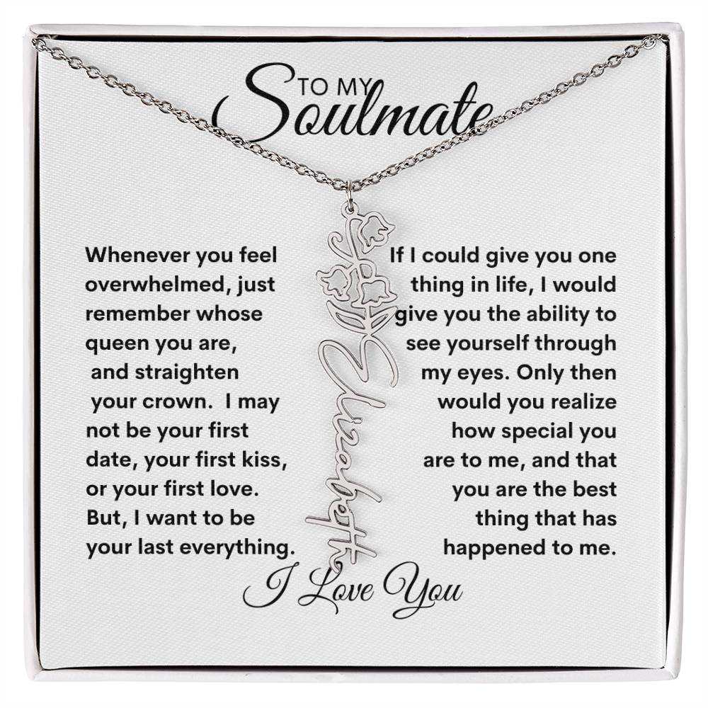 To My Soulmate | Birthday Flower | Customable Name Necklace