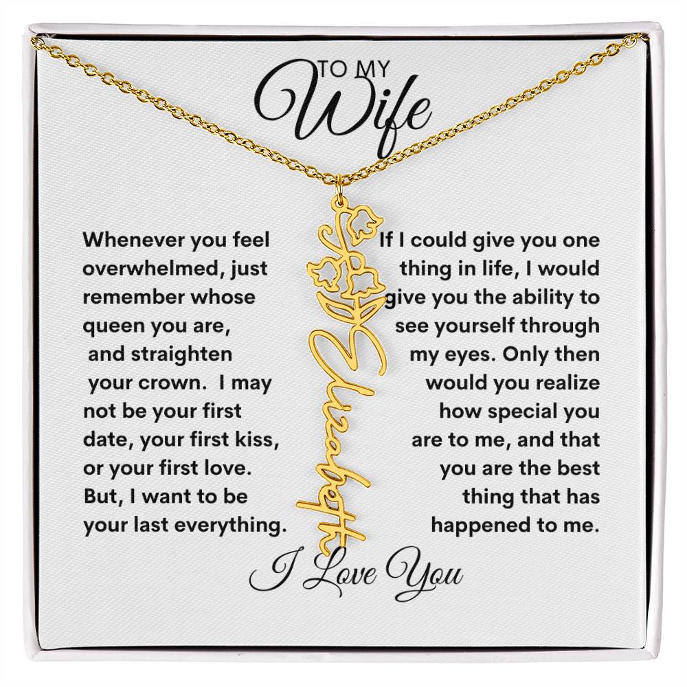 To My Wife | Birthday Flower | Customized Name Necklace