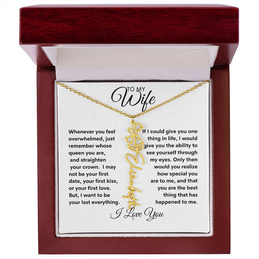 To My Wife | Birthday Flower | Customized Name Necklace