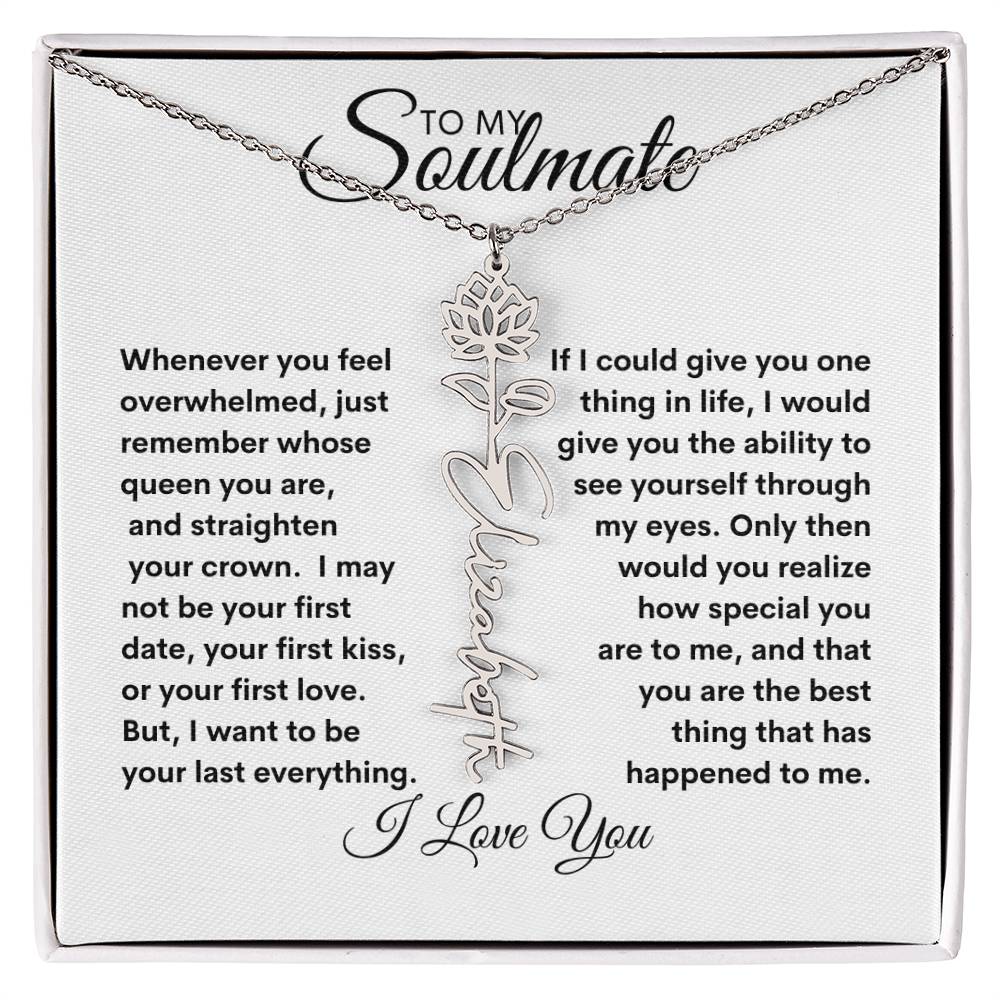 To My Soulmate | Birthday Flower | Customable Name Necklace