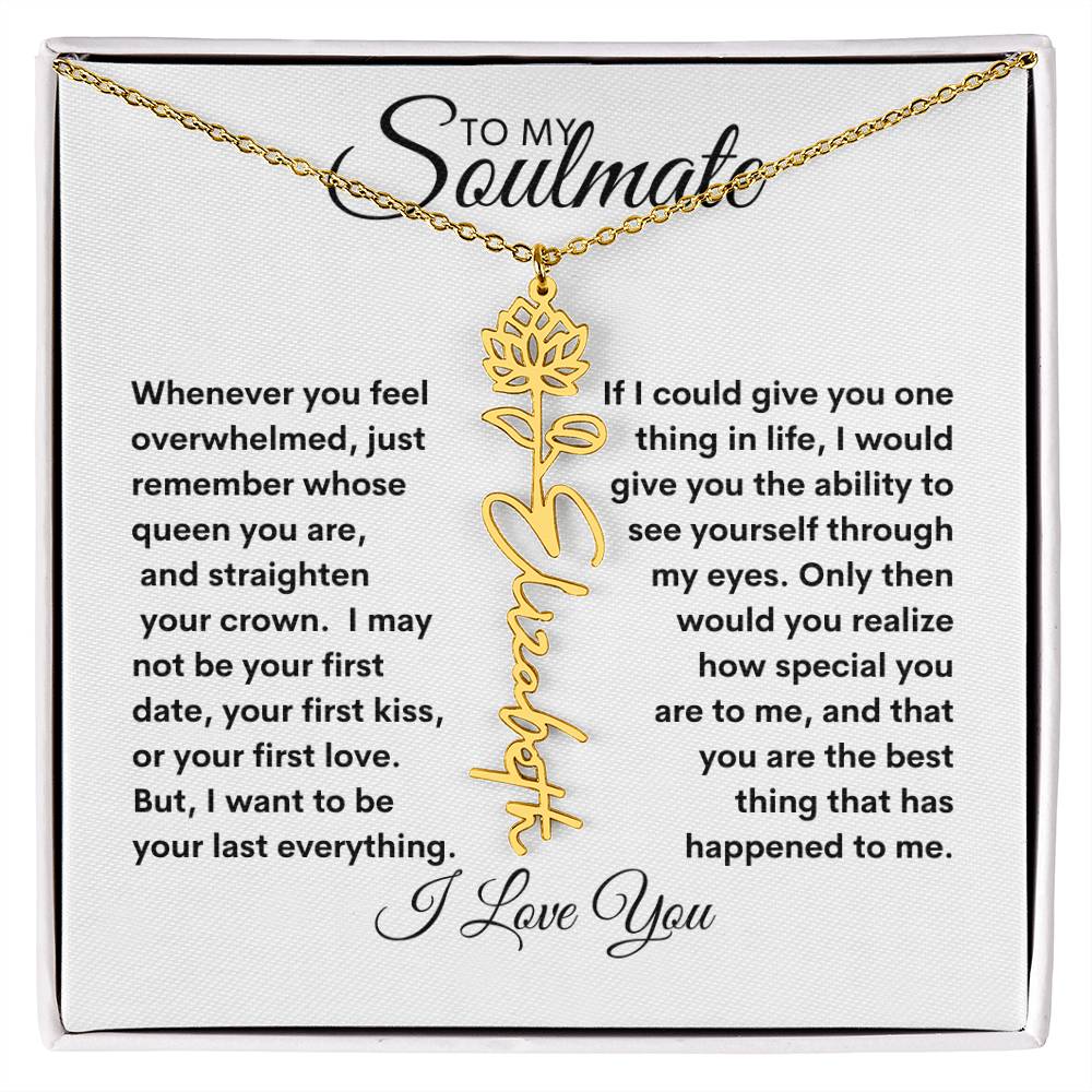 To My Soulmate | Birthday Flower | Customable Name Necklace