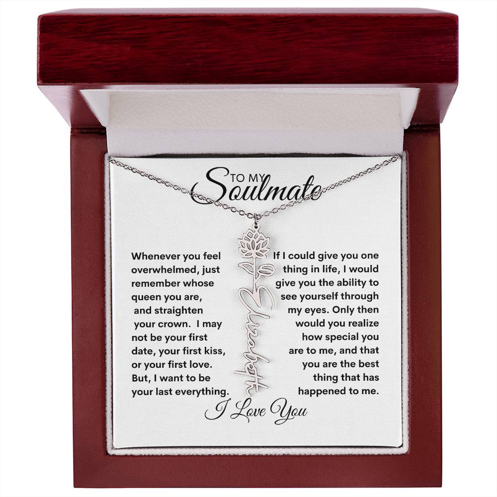 To My Soulmate | Birthday Flower | Customable Name Necklace