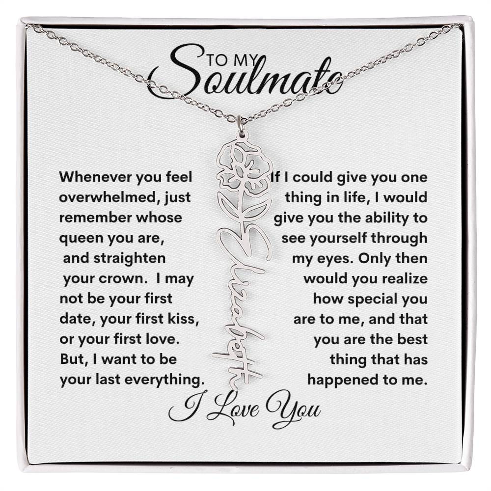 To My Soulmate | Birthday Flower | Customable Name Necklace