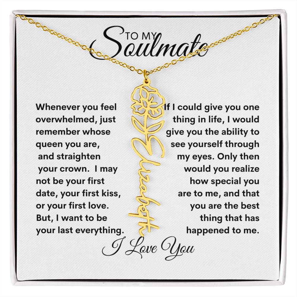 To My Soulmate | Birthday Flower | Customable Name Necklace