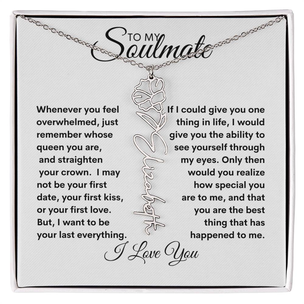 To My Soulmate | Birthday Flower | Customable Name Necklace