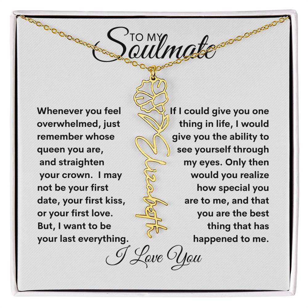 To My Soulmate | Birthday Flower | Customable Name Necklace