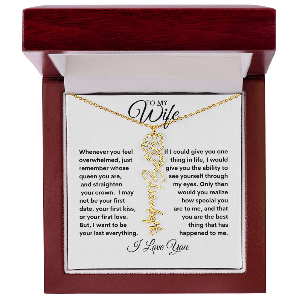 To My Wife | Birthday Flower | Customized Name Necklace