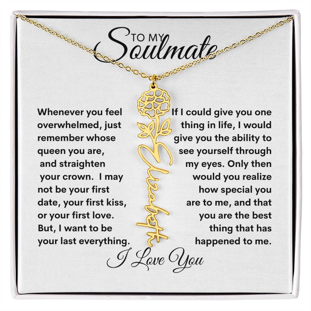 To My Soulmate | Birthday Flower | Customable Name Necklace