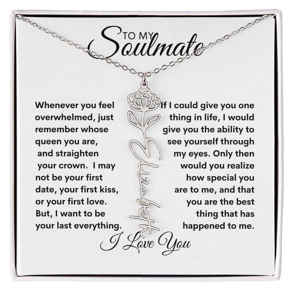 To My Soulmate | Birthday Flower | Customable Name Necklace