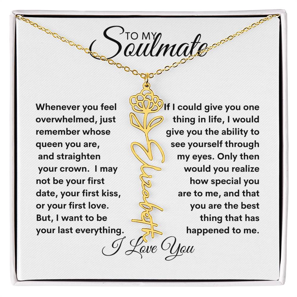 To My Soulmate | Birthday Flower | Customable Name Necklace