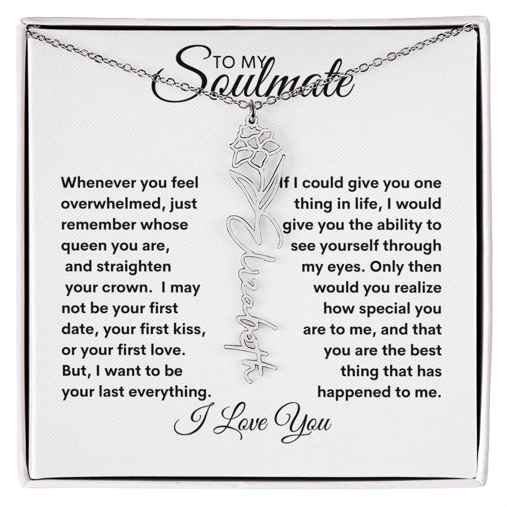 To My Soulmate | Birthday Flower | Customable Name Necklace