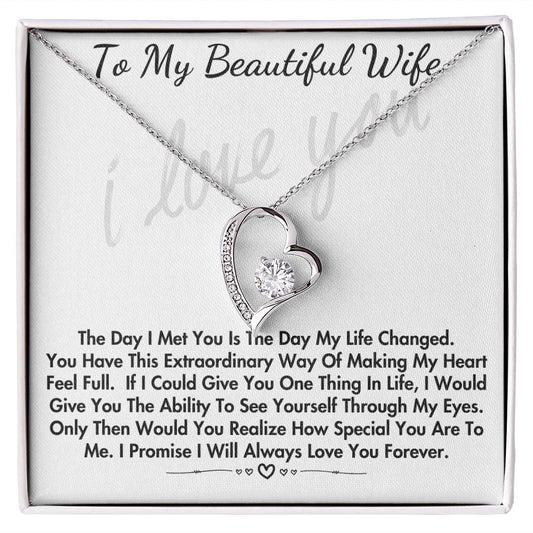 To My Beautiful Wife Forever Love Necklace